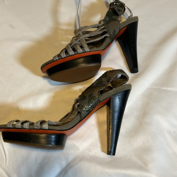 Olive 5" faux side and snakeskin heels with platform. never worn. - Picture 3 of 5